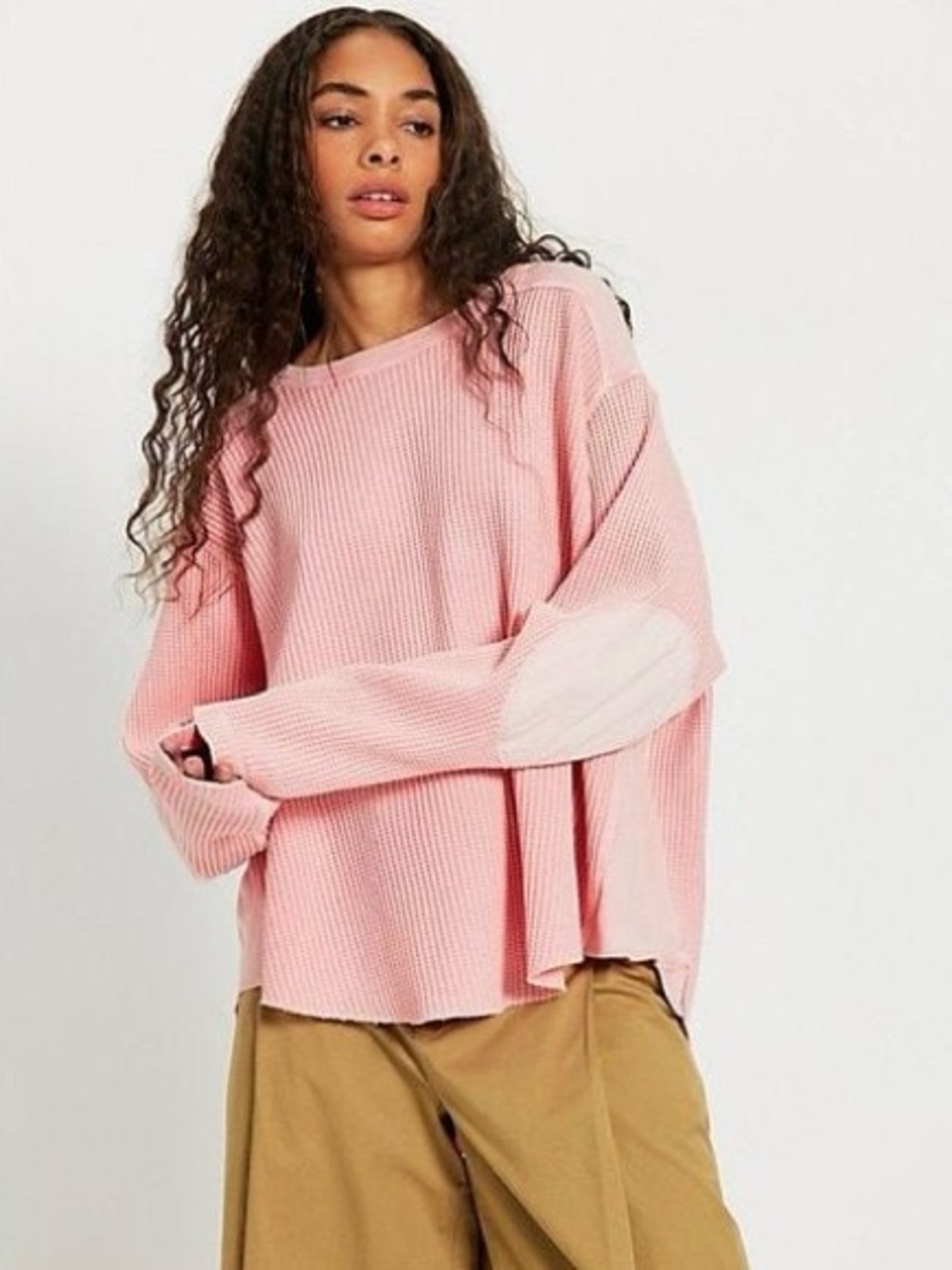 NWT FREE PEOPLE FP One Blake Thermal | Blush Pink $68 Oversized SOLD OUT COLOR